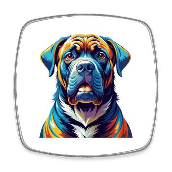 Brasileiro Race Chien Dessin animé Coloré Kawaii - Magnet carré - blanc - Devant