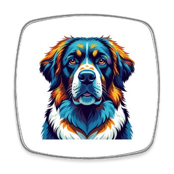 Moskau Watchdog Rasse Bunte Karikatur Kawaii - Viereckiger Kühlschrankmagnet - Weiß - Vorne