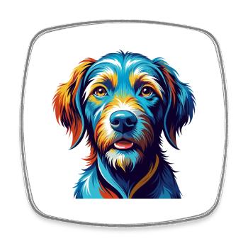 Fauve De Bretagne Dog Breed Cartoon Kawaii - Square fridge magnet - white - Front