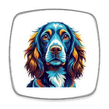 Field Spaniel Hunderasse Bunt Karikatur Kawaii - Viereckiger Kühlschrankmagnet - Weiß - Vorne