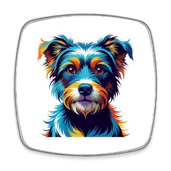 Hamiltonstovare Hunderasse Bunter Cartoon Kawaii - Viereckiger Kühlschrankmagnet - Weiß - Vorne