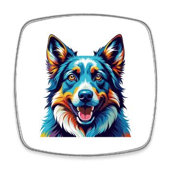 Garafian Shepherd Dog Breed Cartoon Kawaii - Square fridge magnet - white - Front