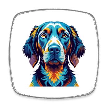 Majestueux arbre chien race chien dessin animé Kawaii - Magnet carré - blanc - Devant