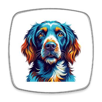 Deutsch Langhaar Vorstehhund Rasse Karikatur Kawaii - Viereckiger Kühlschrankmagnet - Weiß - Vorne