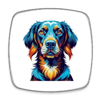 Frisian Pointing Dog Breed Colorful Cartoon Kawaii - Square fridge magnet - white - Front