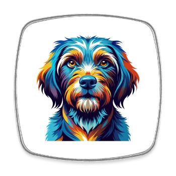 Griffon Fauve De Bretagne Dog Breed Cartoon Kawaii - Square fridge magnet - white - Front