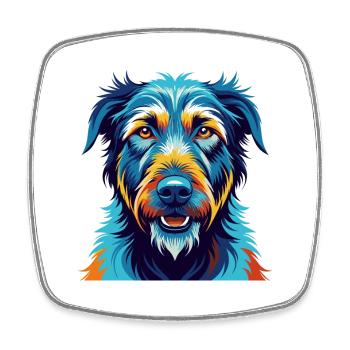 Lévrier irlandais chien race dessin animé coloré Kawaii - Magnet carré - blanc - Devant