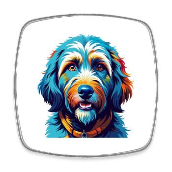 Goldendoodle Dog Breed Colorful Cartoon Kawaii - Square fridge magnet - white - Front