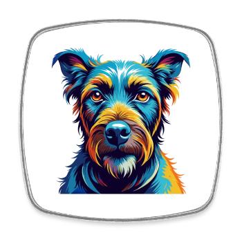 Irish Terrier Dog Breed Colorful Cartoon Kawaii - Square fridge magnet - white - Front