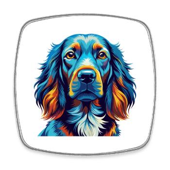 Irischer Setter Hund Rasse Bunt Karikatur Kawaii - Viereckiger Kühlschrankmagnet - Weiß - Vorne