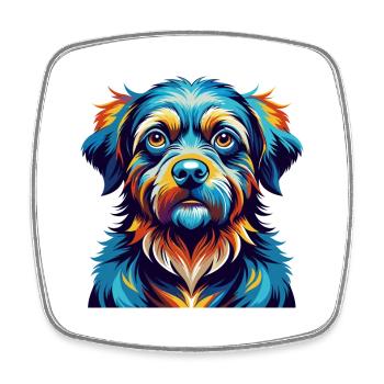 Race de chien gascon saintongeois dessin animé Kawaii - Magnet carré - blanc - Devant