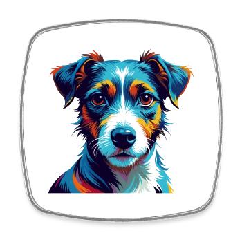 Jack Russell Terrier Hunderasse Karikatur Kawaii - Viereckiger Kühlschrankmagnet - Weiß - Vorne