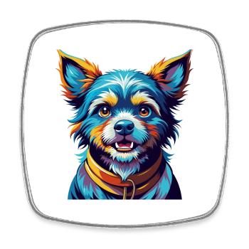Kai Ken Dog Breed Colorful Cartoon Kawaii - Square fridge magnet - white - Front
