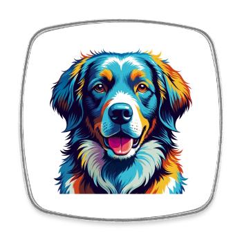 Kuvasz Hunderasse Bunte Karikatur Kawaii - Viereckiger Kühlschrankmagnet - Weiß - Vorne