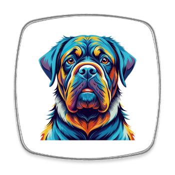 Majorque Mastiff Chien Race Coloré Dessin Animé Kawaii - Magnet carré - blanc - Devant