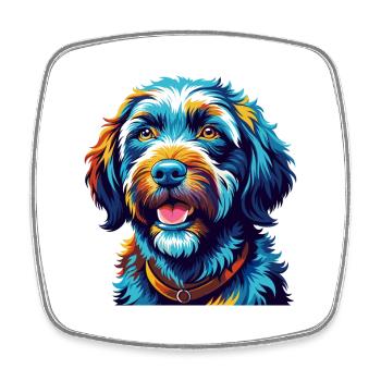 Lagotto Romagnolo Hunderasse Cartoon Kawaii - Viereckiger Kühlschrankmagnet - Weiß - Vorne