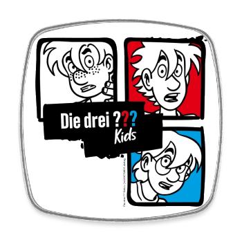 Die Drei ??? Kids Als Illustration - Viereckiger Kühlschrankmagnet - Weiß - Vorne