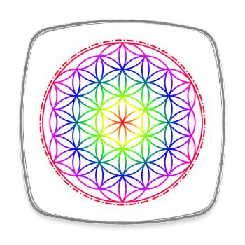 Flower of Life Rainbow - Square fridge magnet - white - Front