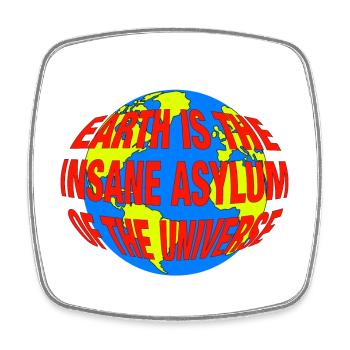 Earth Lunatic - Square fridge magnet - white - Front