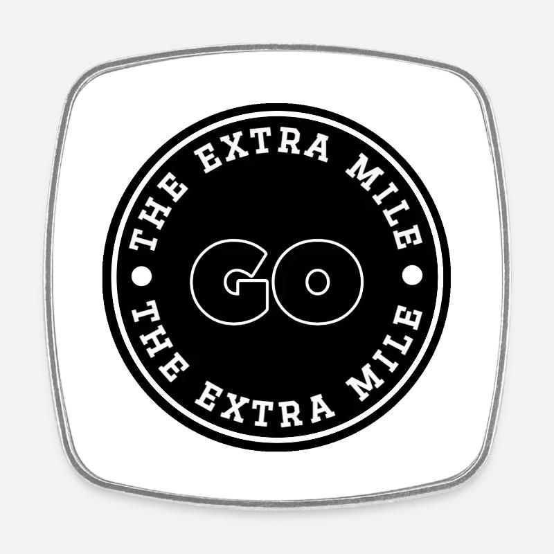 Running - Go the extra mile - Square fridge magnet - white