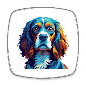 Deutscher Wachtelhund Hunderasse Cartoon Kawaii - Viereckiger Kühlschrankmagnet - Weiß - Vorne
