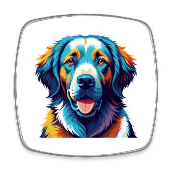 Ungarische Kuvasz Hunderasse Bunte Karikatur Kawaii - Viereckiger Kühlschrankmagnet - Weiß - Vorne