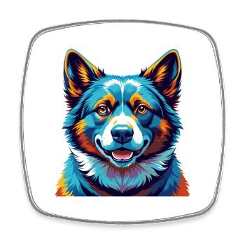Ours Carélien Chien Race Coloré Dessin Animé Kawaii - Magnet carré - blanc - Devant