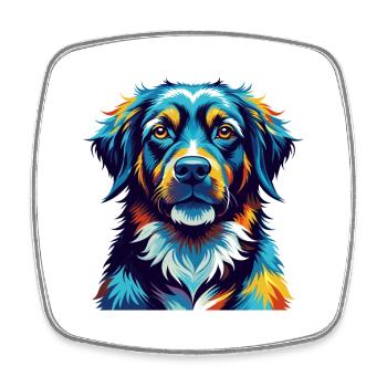 Karst Schäferhund Hunderasse Bunt Karikatur Kawaii - Viereckiger Kühlschrankmagnet - Weiß - Vorne