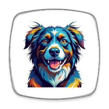 Karakachan Chien Race Coloré Dessin Animé Kawaii - Magnet carré - blanc - Devant