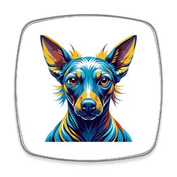 Inca Hairless Dog Breed Colorful Cartoon Kawaii - Square fridge magnet - white - Front