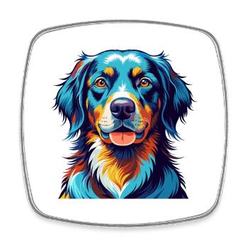 Hovawart Chien Race Coloré Dessin Animé Kawaii - Magnet carré - blanc - Devant