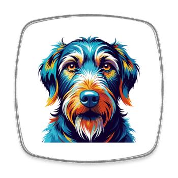 Istrischer Drahthaarhund Hunderasse Karikatur Kawaii - Viereckiger Kühlschrankmagnet - Weiß - Vorne