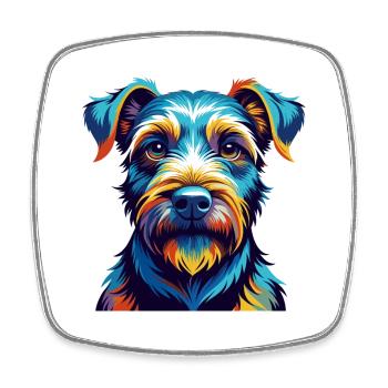 Lakeland Terrier Chien Race Coloré Dessin animé Kawaii - Magnet carré - blanc - Devant