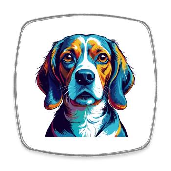 Kerry Beagle Hunderasse Bunte Karikatur Kawaii - Viereckiger Kühlschrankmagnet - Weiß - Vorne