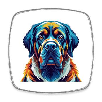 Kumaon Mastiff Hunderasse Bunte Karikatur Kawaii - Viereckiger Kühlschrankmagnet - Weiß - Vorne