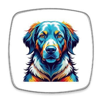 Kuvasz Ungarische Hunderasse Bunte Karikatur Kawaii - Viereckiger Kühlschrankmagnet - Weiß - Vorne