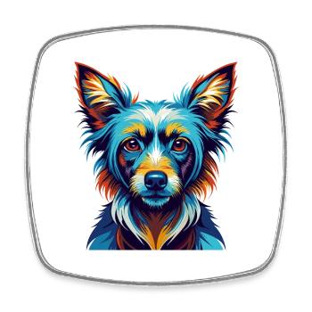 Peruvian Inca Orchid Dog Breed Cartoon Kawaii - Square fridge magnet - white - Front