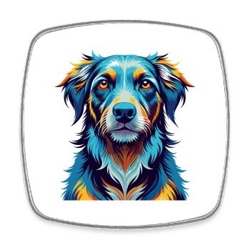 Norwegischer Windhund Rasse Bunte Karikatur Kawaii - Viereckiger Kühlschrankmagnet - Weiß - Vorne