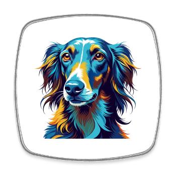 Vieux lévrier croate race de chien dessin animé Kawaii - Magnet carré - blanc - Devant