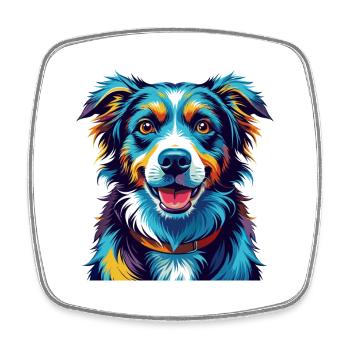 Laufhund Hunderasse Bunte Karikatur Kawaii - Viereckiger Kühlschrankmagnet - Weiß - Vorne