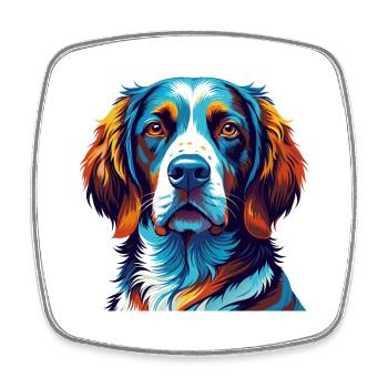Portuguese Pointer Dog Breed Cartoon Kawaii - Square fridge magnet - white - Front