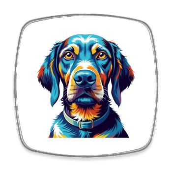 Plott Hound Hund Rasse Bunte Karikatur Kawaii - Viereckiger Kühlschrankmagnet - Weiß - Vorne