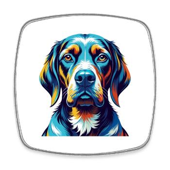 Poitevin Hound Hunderasse Bunte Karikatur Kawaii - Viereckiger Kühlschrankmagnet - Weiß - Vorne