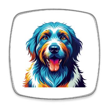 Polish Sheepdog Breed Cartoon Kawaii - Square fridge magnet - white - Front