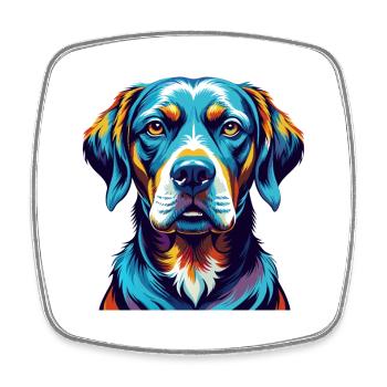 Pointer Dog Breed Colorful Cartoon Kawaii - Square fridge magnet - white - Front