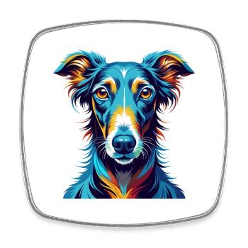 Lévrier polonais Chien race Coloré Dessin animé Kawaii - Magnet carré - blanc - Devant