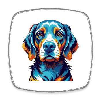 Chien de chasse polonais Chien race Dessin animé Kawaii - Magnet carré - blanc - Devant