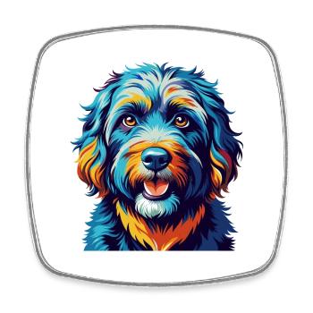 Portuguese Water Dog Breed Colorful Cartoon Kawaii - Square fridge magnet - white - Front