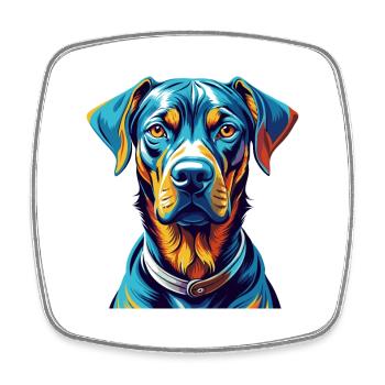 Rhodesian Ridgeback Chien Race Dessin animé Kawaii - Magnet carré - blanc - Devant