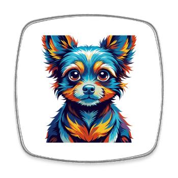 Jouet Russe Chien Race Coloré Dessin Animé Kawaii - Magnet carré - blanc - Devant